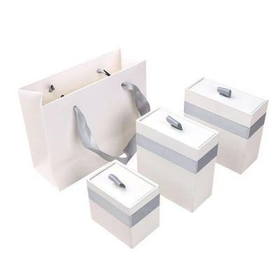 Paper Packaging Boxes White Empty Jewelry Gift Boxes With Bow