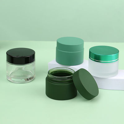 Matte Black Blue Green Cosmetic Bottle Packaging Glass Cream Jar 5g 10g 15g 30g 50g 100g