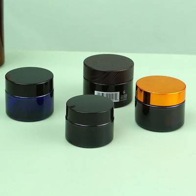Matte Black Blue Green Cosmetic Bottle Packaging Glass Cream Jar 5g 10g 15g 30g 50g 100g