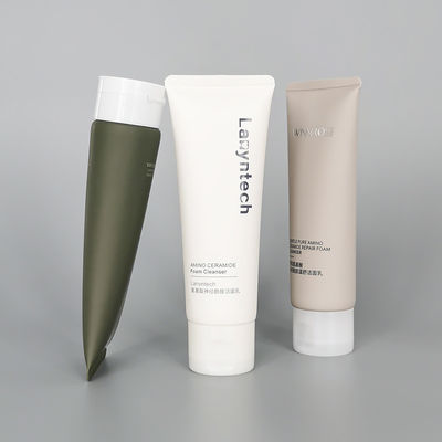 Customized Cosmetics Packaging White Matte Empty Plastic Soft Squeeze Tubes for Lotion and Cream 100% Sugarcane Material