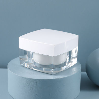 5g10g 15g Acrylic Base Material Luxury Black White Frosted Square Skin Care Cosmetic Facial Cream Plastic Container Cream Jar